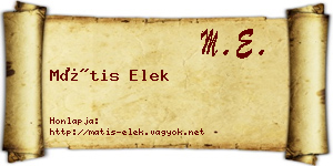 Mátis Elek névjegykártya